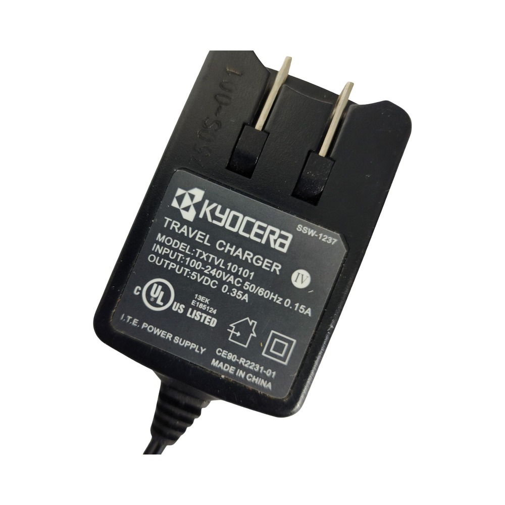 Kyocera Travel Charger SSW-1237 Model TXTUVL10101 5V 0.35A Cord
